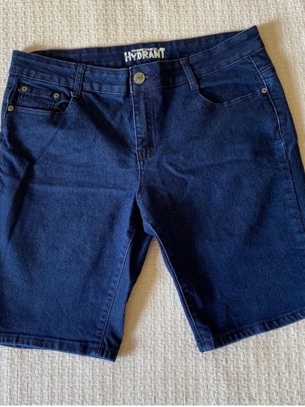 Women's Navy Denim Bermuda Shorts